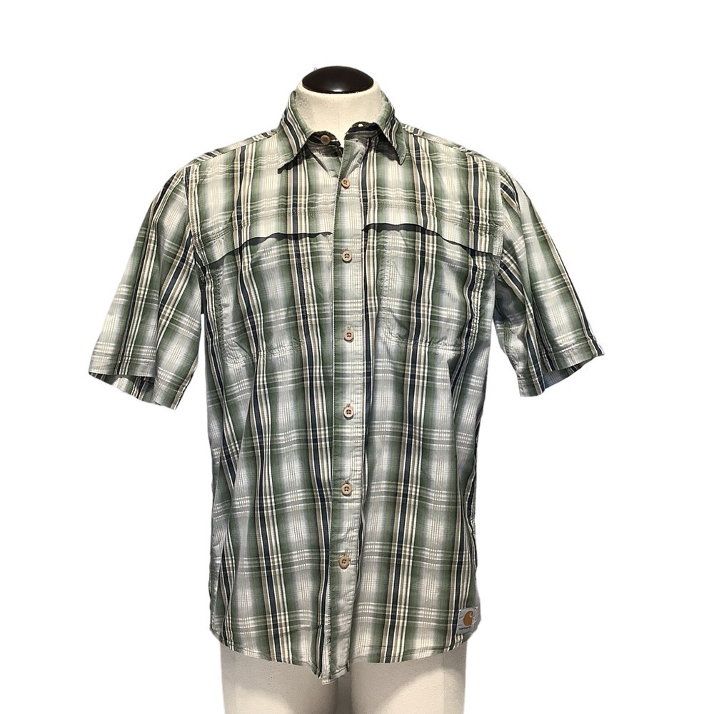 CARHARTT Force Vented Button Down Short Sleeve Plaid Shirt - Size‎ M